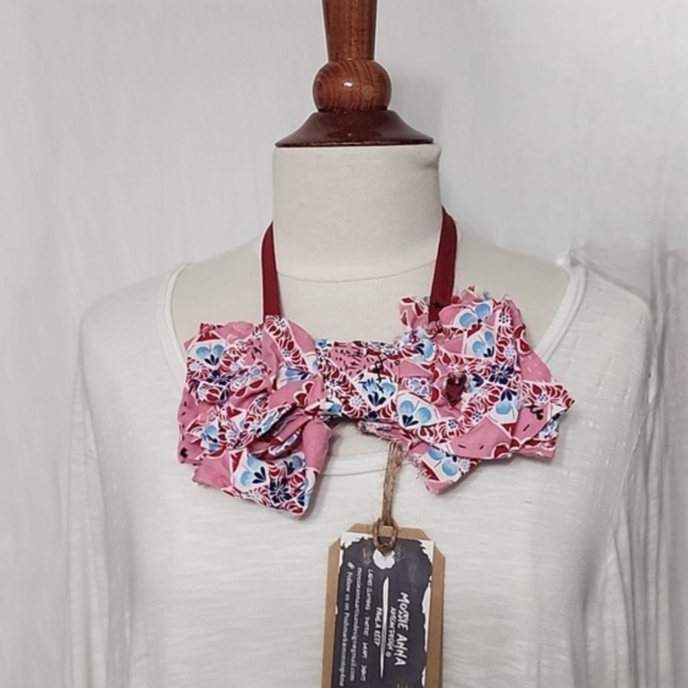 JABOT Slow Stitching 💞🩷🩷🩷BOW IN  FEEDSACK  TEXTILE NWT - Picture 16 of 16